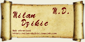 Milan Džikić vizit kartica